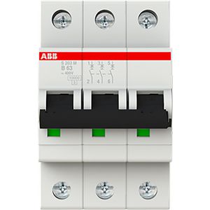 Installatieautomaat 10kA 3-polig B-karakteristiek 63A