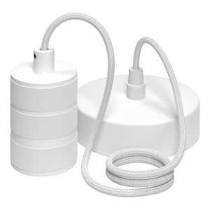 Pendel lampfitting retro E27 1X1.5M mat wit