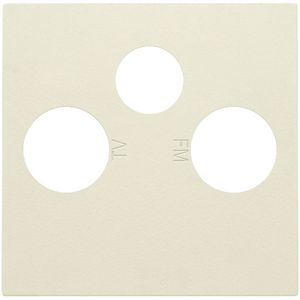 Afwerkingsset 2 enkelvoudige coaxaans. TV/FM/Satt. cream