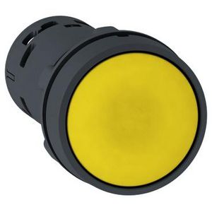 Drukknop Verzonken Terugvering 22mm 1NO Geel K VVE=10