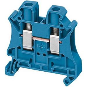 Doorvoerklem 6mm² 41A Enkel niveau Schroef Blauw VVE=50