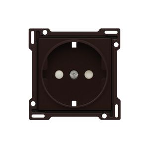 Afwerkingsset stopcontact randaarde/besch.afsl. D.brown