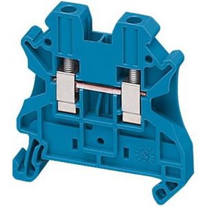 Doorvoer klemmenblok 4mm² 32A Enkel Schroef Blauw VVE=50