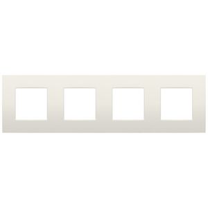 4-voudige afdekplaat 71mm centerafstand Niko Intense cotton white textured