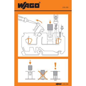 Instructiesticker voor scheidingsklemmen Serie 280 VVE=100