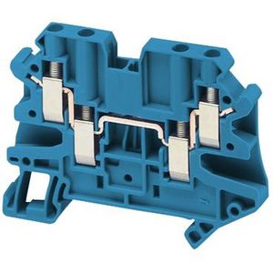 Doorvoer klemmenblok 4mm² 32A Enkel Schroef Blauw VVE=50