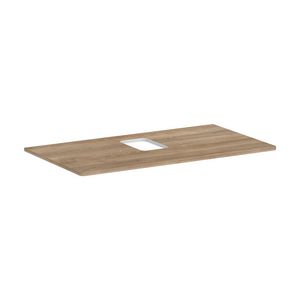 Console / wastafelblad 980x550mm Natural Oak met middenuitsparing tbv waskom met kraangat Xelu Q