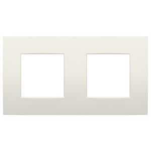 2-voudige afdekplaat met 71mm centerafstand Niko Intense cotton white textured