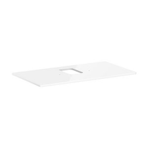 Console / wastafelblad 980x550mm High Gloss White met middenuitsparing tbv waskom met kraangat Xelu Q