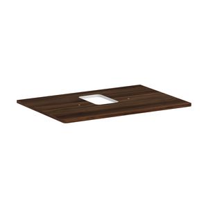 Console / wastafelblad 780x550mm Dark Walnut met middenuitsparing tbv waskom met kraangat Xelu Q