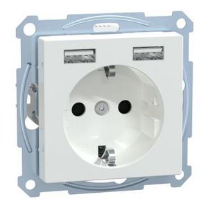 WCD Dubbele USB-poort 2.4A 16A Actief wit Systeem M