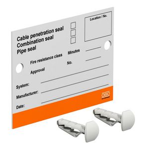 Markeringsplaat v. afschottingssystemen 100x70mm Polystyrol