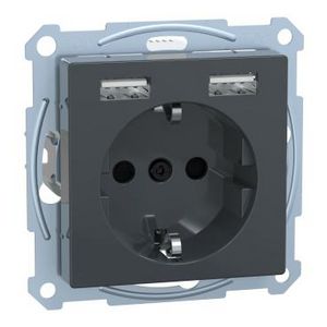 WCD Dubbele USB-poort 2.4A 16A Antraciet Systeem M