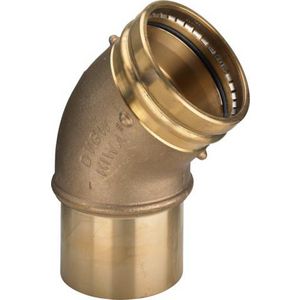 Insteekbocht 45° SANPRESS XL brons 108mm  spie x pers 2226.1XL