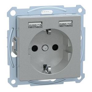 WCD Dubbele USB-poort 2.4A 16A Aluminium Systeem M