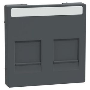 Systeem M-Centraalplaat RJ45-2-voudig-Venster-Stofschuif-mat