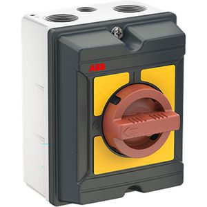 Onderhoudsschakelaar aluminium, 40A, 4P, geel/rode hendel OTA40GS3Y