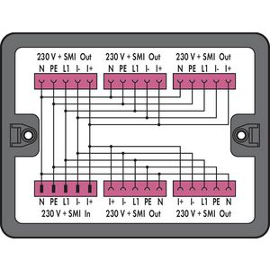 Verdeeldoos 230V + SMI 1 ingang 899-631/421-000