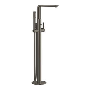 Lineare new vrijstaande badmengkraan hard graphite geborsteld (mat donker grijs) excl. inbouwdeel