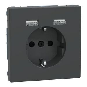 WCD Dubbele USB-poort 2.4A 16A Antraciet Systeem D