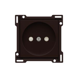 Afwerkingsset stopcontact z. aarding met besch.afsl. D.brown