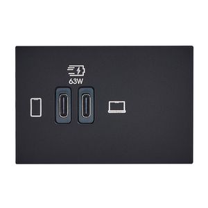 USB Powlader 2 modulen C + C 63W m zw Mosaic