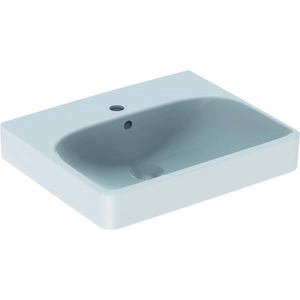 Smyle Square wastafel 50x41cm met kraangat + overloop wit