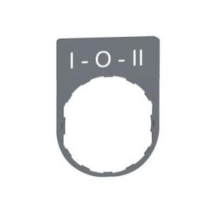 legend plate with i-o-ii marking color plated grey VVE=10