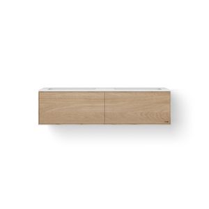 Solid Facet 140cm bovenbl 2 wasbak 500mm meubel+2 las oud gr