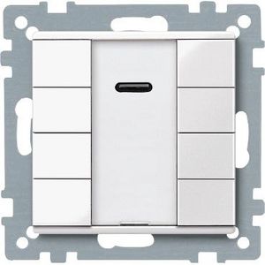 Impulsdrukker 4-voudig plus IR-ontvanger Wit Systeem M KNX