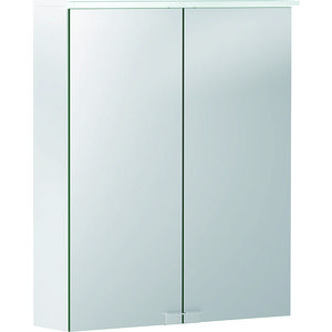 Option Basic spiegelkast met verlichting 2 deur 56x68x14cm wit