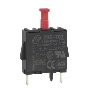 Contactelement kop 22mm 1 NC Zilverlegering pinne VVE=10