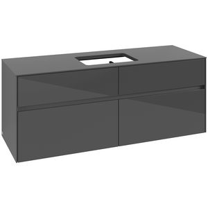 Wastafelonderkast Collaro 1400x548x500mm Glossy Grey C11600FP