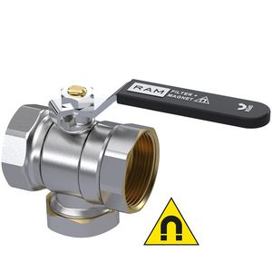 Kogelkraan S.27 geïntegreerd filter + magneetstaaf 1.1/4"bn.