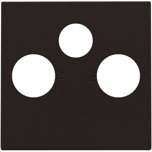 Afwerkingsset 2 enkelvoudige coaxaans. TV/FM/Satt. d.brown