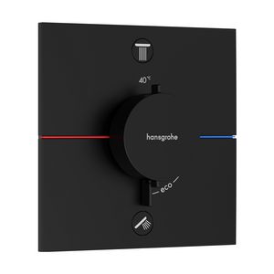 ShowerSelect Comfort E thermostaat afbouwdeel tbv inbouw voor 2 functies mat zwart