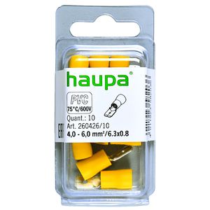 Zak a 10st. Vlakstekker (male) 4.0-6.0/0.8x6.3x0.8 isol. PVC