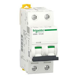Installatieautomaat 2-polig In= 0,5A D-karakteristiek iC60N