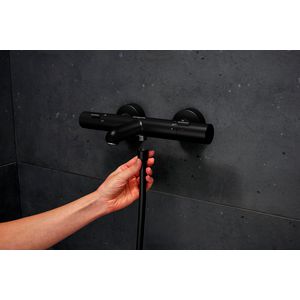 Badthermostaat chroom Ecostat Fine mat zwart hoh 150mm incl. s-koppelingen