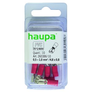 Zak a 10st. Vlakstekkerhuls female 0.5-1.0/6.3x0.8 isol. PVC