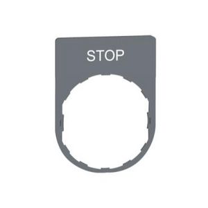 legend plate with stop marking color plated grey VVE=10