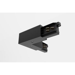 Spanningsrail ONE TRACK L-voeding binnen 9011/B dali zwart
