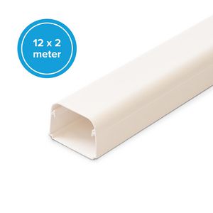 Omdoos met 12x leidinggoot á 2m. 65x50mm wit PVC RAL9010 (totaal 24m.)