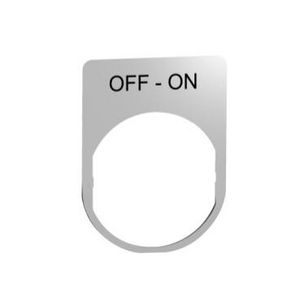 legend plate metal with off-on marking VVE=10