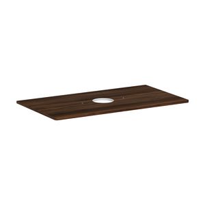 Console / wastafelblad 980x550mm Dark Walnut met middenuitsparing tbv waskom zonder kraangat Xelu Q