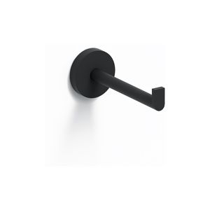 Flat closetrolhouder 121mm mat zwart poedercoating zonder klep