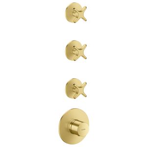 Thermostaatmodule 3 douchefuncties + kruisgreep AXOR One Brushed Brass