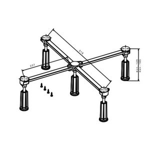 Douchebakpoten 5-punts FERROPLAST D5 h-verstelbaar 125-185mm