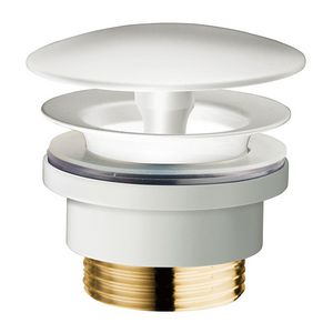 Wastafelafvoerplug mat wit UD525 1.1/4" univ. ø72mm / 5-65mm vast (niet afsluitbaar)