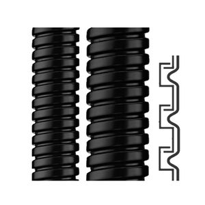 Doos a 10m. Beschermslang metaal  PVC mntl 13x17mm IP68  Ø17mm zwart